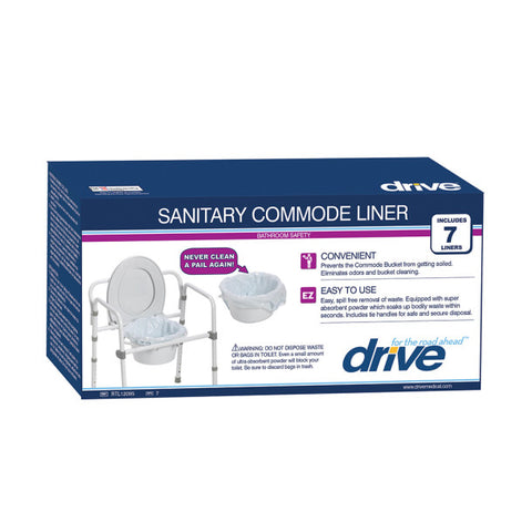 Folding Steel Commode Combo with Absorbent Commode Liners