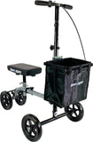 KneeRover Ultra Knee Walker - Lightweight Economy Steerable Knee Scooter Crutches Alternative with Basket in Platinum Gra