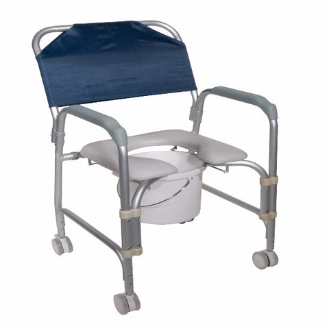 Lightweight Portable Shower Chair Commode with Casters - CSA Medical Supply