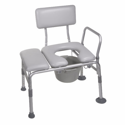 Drive Medical Padded Seat Transfer Bench with Commode Opening - CSA Medical Supply