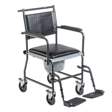 DRIVE: Upholstered Drop Arm Wheeled Commode