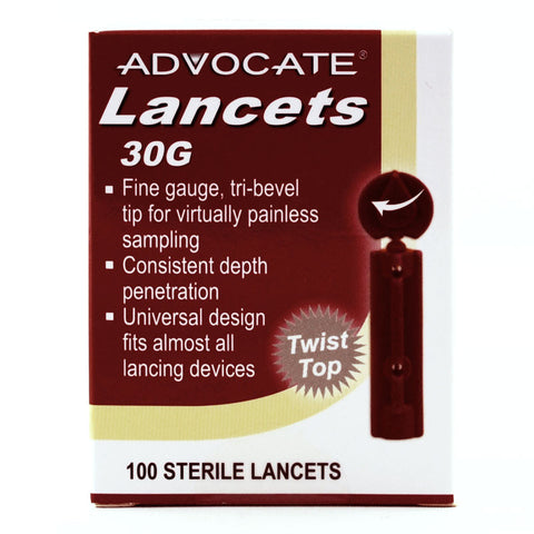 Advocate Twist-Top Lancets 30G 100/Box - CSA Medical Supply