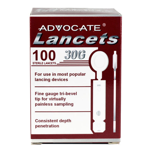 Advocate Thin Lancets 30G 100/Box - CSA Medical Supply