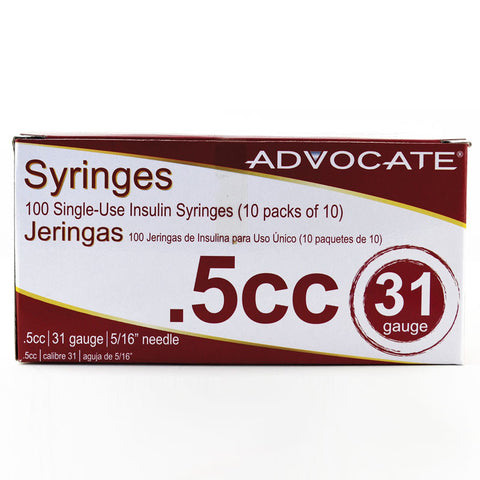 Advocate Insulin Syringes Box of 100
