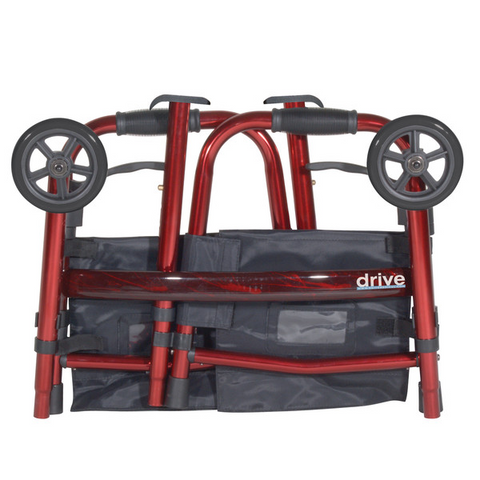 Drive Medical Deluxe Folding Travel Walker with 5" Wheels