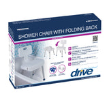 Bathroom Safety Shower Chair with Folding Back By Drive Medical