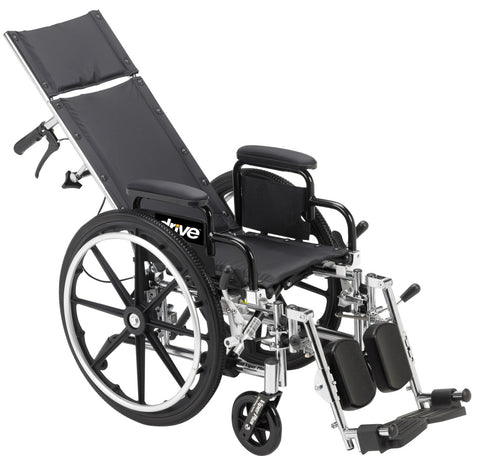 Viper Plus Light Weight Reclining Wheelchair with Elevating Leg rest and Flip Back Detachable Arms By Drive Medical