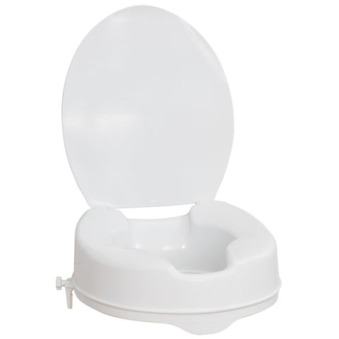 AquaSense Raised Toilet Seat with Lid Elongated Size Toilet,