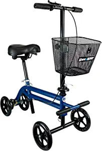 KneeRover Steerable Seated Scooter Mobility Knee Walker Crutches Alternative in Blue