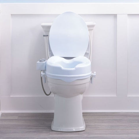 PreserveTech Raised Toilet Seat with Bidet (warm & ambient temp) by Drive Medical, RTL12C006-WH