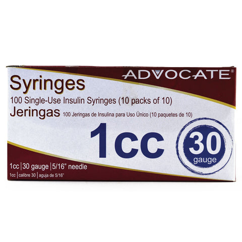 Advocate Insulin Syringes Box of 100