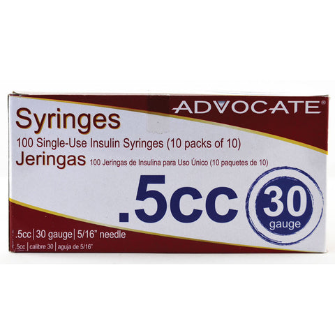 Advocate Insulin Syringes Box of 100