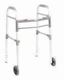 Drive Medical Two Button Folding Universal Walker with 5" Wheels