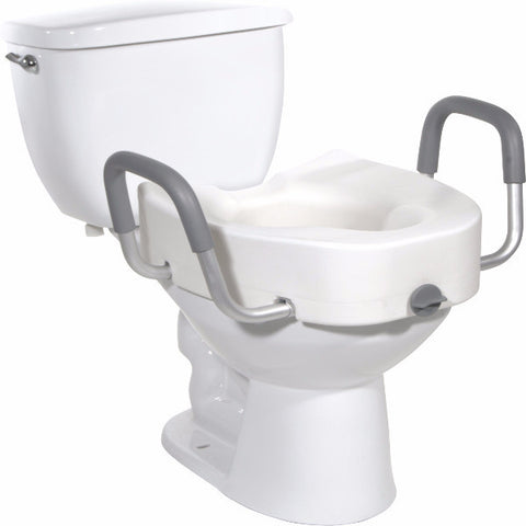 Premium Plastic Raised Elongated Toilet Seat with Lock