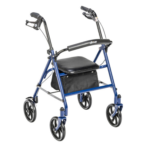 Four Wheel Rollator Rolling Walker with Fold Up Removable Back Support By Drive Medical