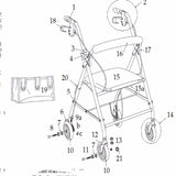Parts For Drive Medical Rollator With  6" Casters
