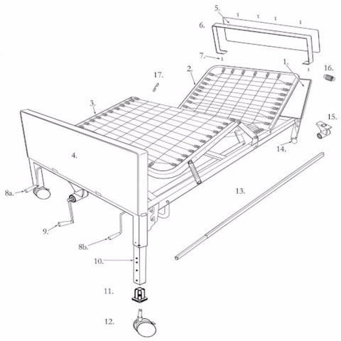 Multi-Height Manual Bed Replacement Parts