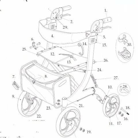Nitro HD Rollator Replacement Parts