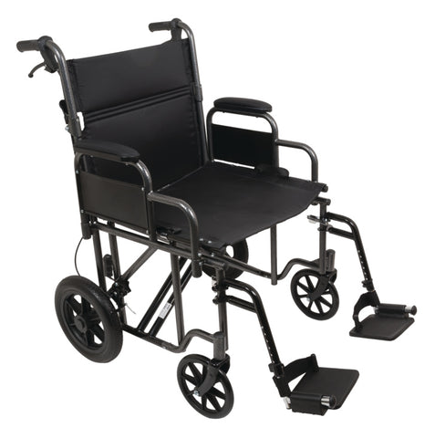 ProBasics Bariatric Steel Transport Chair Silver Vein