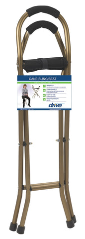 Folding Lightweight Cane with Sling Style Seat by Drive Medical