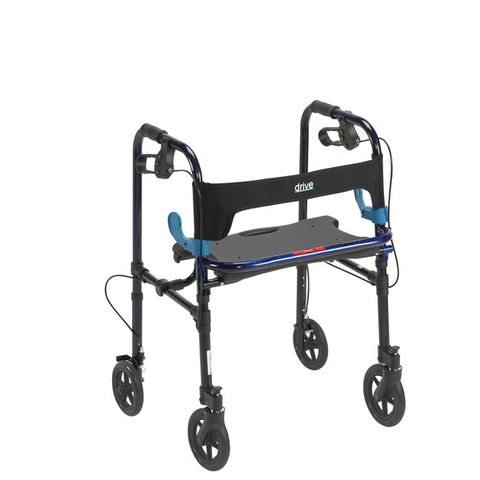 Clever Lite Walker Rollator, Adult, 8" Wheels, Flame Blue - CSA Medical Supply