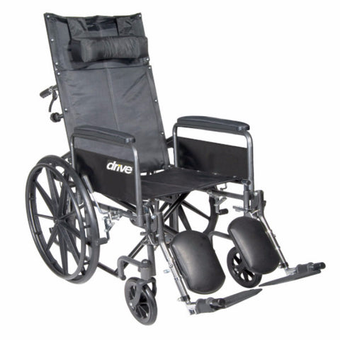 Silver Sport Reclining Wheelchair With Elevated Leg Rests - CSA Medical Supply